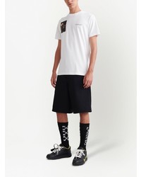 weißes bedrucktes T-Shirt mit einem Rundhalsausschnitt von Off-White