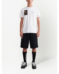 weißes bedrucktes T-Shirt mit einem Rundhalsausschnitt von Off-White