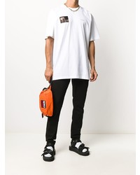 weißes bedrucktes T-Shirt mit einem Rundhalsausschnitt von Off-White