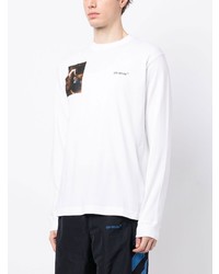 weißes bedrucktes T-Shirt mit einem Rundhalsausschnitt von Off-White