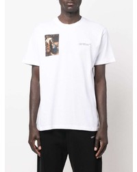 weißes bedrucktes T-Shirt mit einem Rundhalsausschnitt von Off-White