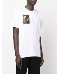 weißes bedrucktes T-Shirt mit einem Rundhalsausschnitt von Off-White