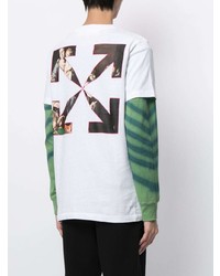 weißes bedrucktes T-Shirt mit einem Rundhalsausschnitt von Off-White