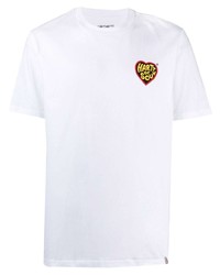 weißes bedrucktes T-Shirt mit einem Rundhalsausschnitt von Carhartt WIP