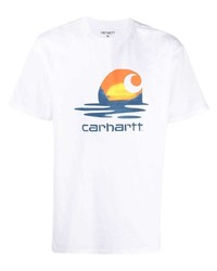 weißes bedrucktes T-Shirt mit einem Rundhalsausschnitt von Carhartt WIP