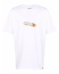 weißes bedrucktes T-Shirt mit einem Rundhalsausschnitt von Carhartt WIP