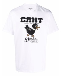 weißes bedrucktes T-Shirt mit einem Rundhalsausschnitt von Carhartt WIP