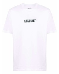 weißes bedrucktes T-Shirt mit einem Rundhalsausschnitt von Carhartt WIP