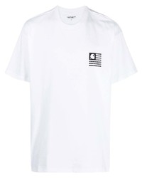 weißes bedrucktes T-Shirt mit einem Rundhalsausschnitt von Carhartt WIP