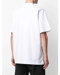 weißes bedrucktes T-Shirt mit einem Rundhalsausschnitt von MSGM