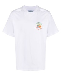 weißes bedrucktes T-Shirt mit einem Rundhalsausschnitt von Casablanca