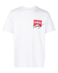 weißes bedrucktes T-Shirt mit einem Rundhalsausschnitt von Casablanca