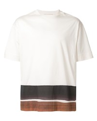 weißes bedrucktes T-Shirt mit einem Rundhalsausschnitt von Cerruti 1881