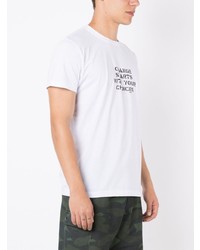 weißes bedrucktes T-Shirt mit einem Rundhalsausschnitt von OSKLEN