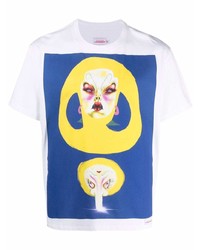 weißes bedrucktes T-Shirt mit einem Rundhalsausschnitt von Charles Jeffrey Loverboy