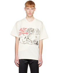 weißes bedrucktes T-Shirt mit einem Rundhalsausschnitt von Charles Jeffrey Loverboy