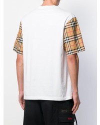 weißes bedrucktes T-Shirt mit einem Rundhalsausschnitt von Burberry