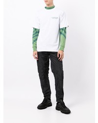 weißes bedrucktes T-Shirt mit einem Rundhalsausschnitt von A Bathing Ape