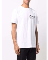 weißes bedrucktes T-Shirt mit einem Rundhalsausschnitt von Moncler Genius 1952