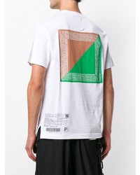 weißes bedrucktes T-Shirt mit einem Rundhalsausschnitt von Maison Mihara Yasuhiro