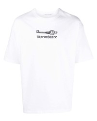 weißes bedrucktes T-Shirt mit einem Rundhalsausschnitt von Children Of The Discordance