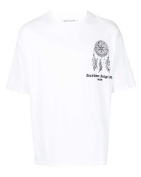 weißes bedrucktes T-Shirt mit einem Rundhalsausschnitt von Children Of The Discordance
