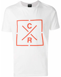 weißes bedrucktes T-Shirt mit einem Rundhalsausschnitt von CHRISTOPHER RAEBURN