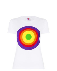 weißes bedrucktes T-Shirt mit einem Rundhalsausschnitt von Circled Be Different