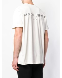 weißes bedrucktes T-Shirt mit einem Rundhalsausschnitt von Ih Nom Uh Nit