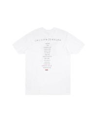 weißes bedrucktes T-Shirt mit einem Rundhalsausschnitt von Supreme