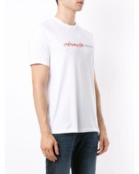 weißes bedrucktes T-Shirt mit einem Rundhalsausschnitt von Armani Exchange