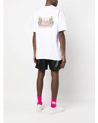 weißes bedrucktes T-Shirt mit einem Rundhalsausschnitt von MSGM