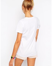 weißes bedrucktes T-Shirt mit einem Rundhalsausschnitt von Asos