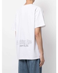 weißes bedrucktes T-Shirt mit einem Rundhalsausschnitt von A Bathing Ape