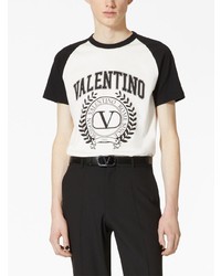 weißes bedrucktes T-Shirt mit einem Rundhalsausschnitt von Valentino