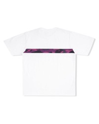 weißes bedrucktes T-Shirt mit einem Rundhalsausschnitt von A Bathing Ape