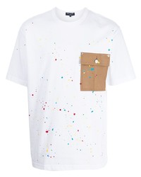 weißes bedrucktes T-Shirt mit einem Rundhalsausschnitt von Comme des Garcons Homme
