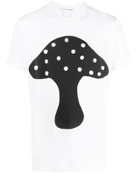 weißes bedrucktes T-Shirt mit einem Rundhalsausschnitt von Comme Des Garcons SHIRT