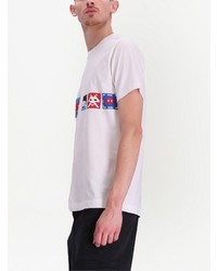 weißes bedrucktes T-Shirt mit einem Rundhalsausschnitt von Comme des Garcons