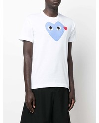 weißes bedrucktes T-Shirt mit einem Rundhalsausschnitt von Comme des Garcons