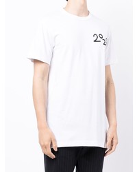 weißes bedrucktes T-Shirt mit einem Rundhalsausschnitt von Comme des Garcons Homme Deux