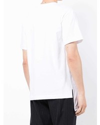 weißes bedrucktes T-Shirt mit einem Rundhalsausschnitt von Comme des Garcons Homme Deux