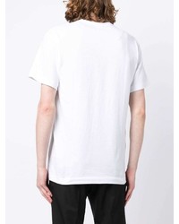 weißes bedrucktes T-Shirt mit einem Rundhalsausschnitt von Comme des Garcons Homme Deux
