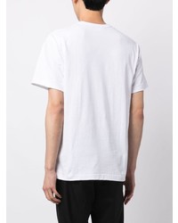 weißes bedrucktes T-Shirt mit einem Rundhalsausschnitt von Comme des Garcons Homme Deux