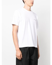 weißes bedrucktes T-Shirt mit einem Rundhalsausschnitt von Comme des Garcons Homme