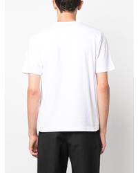 weißes bedrucktes T-Shirt mit einem Rundhalsausschnitt von Comme des Garcons Homme