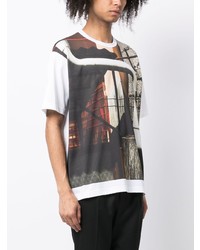 weißes bedrucktes T-Shirt mit einem Rundhalsausschnitt von Comme des Garcons Homme