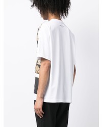 weißes bedrucktes T-Shirt mit einem Rundhalsausschnitt von Comme des Garcons Homme