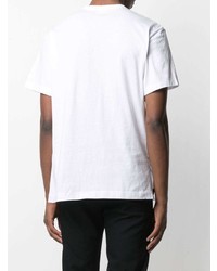 weißes bedrucktes T-Shirt mit einem Rundhalsausschnitt von Comme Des Garcons Homme Plus