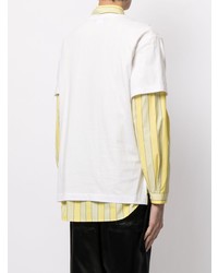 weißes bedrucktes T-Shirt mit einem Rundhalsausschnitt von Comme Des Garcons Homme Plus